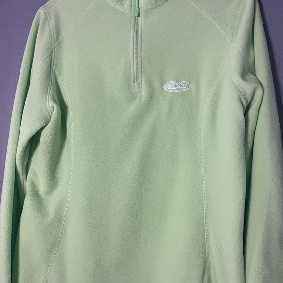 Lady Drake Fleece Pullover Women’s Large 1/4 Zip Polyester Lime Green - Picture 3 of 8